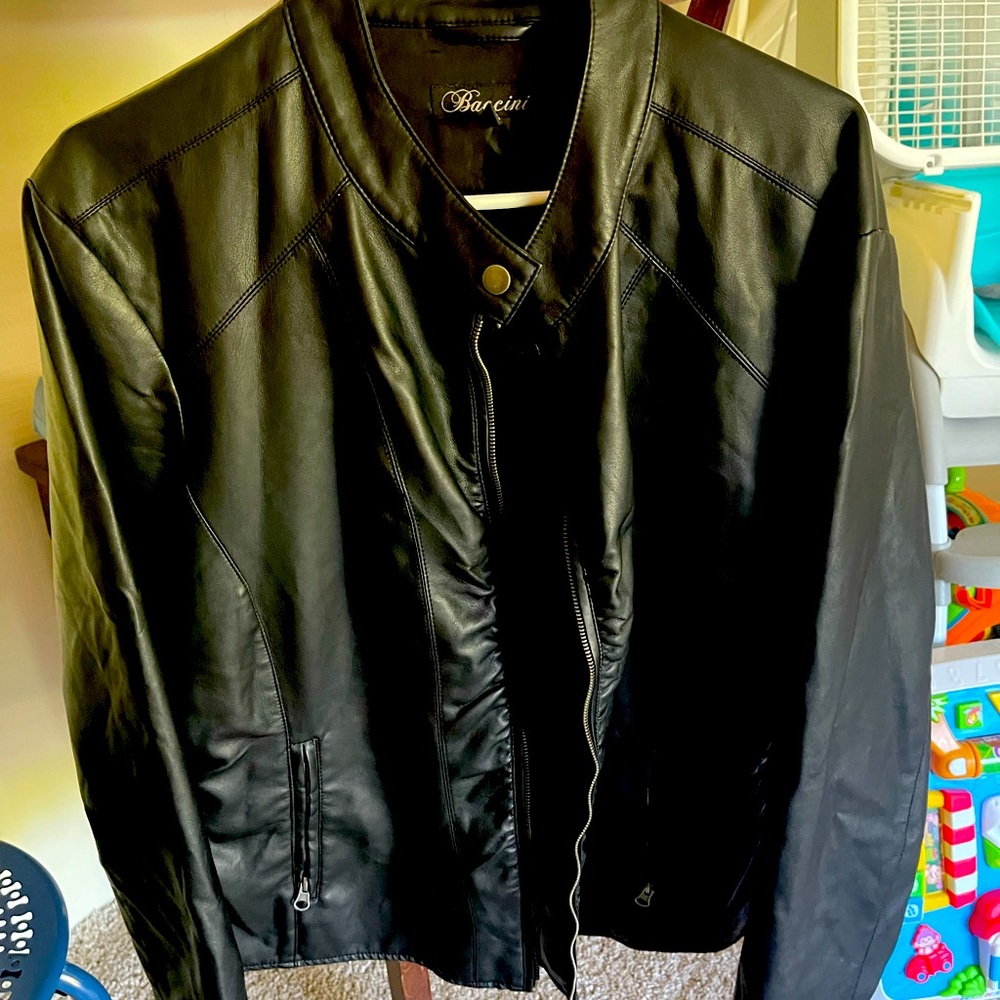 Jacket leather black 3x